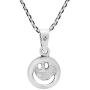 AeraVida Fun and Happy Smiley Face .925 Sterling Silver Pendant Necklace