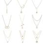 GYSONG Layered Necklaces for Women Long Necklaces Love Heart Moon Star Rose Pearl Layered Y Pendant Necklace Multilayer Simple Gold Choker Clavicle Chain Girls Jewelry Valentines Gift 9 Pieces