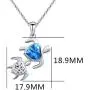 Sterling Silver Mom and Baby Turtle Necklace Stud Earrings Anklet Cubic Zirconia Heart Pendant Turtle Jewelry Set for Women