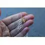Night Owl Jewelry 24k Gold Plated Bronze Honey Bee and Sterling Silver Honeycomb Necklace- Available in 16'' to 26'' Lengths Night Owl Jewelry 24k Gold Plated Bronze Honey Bee and Sterling Silver Honeycomb Necklace- Available in 16'' to 26'' Lengths