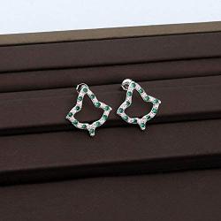 Pink and Green Leaf Zircon Earrings Sorority Gifts Graduation Gift Graduation Jewelry