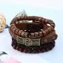 Tikkii 4-Pack Yin Yang Bracelet Set Taoist Symbol Tai Chi Wristbands Cowhide Leather Wooden Beads Jewelry for Men Women Tikkii 4-Pack Yin Yang Bracelet Set Taoist Symbol Tai Chi Wristbands Cowhide Leather Wooden Beads Jewelry for Men Women