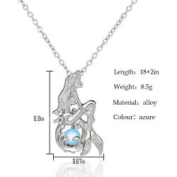 BQfife Mermaid Luminous Pendant Necklace statement Fluorescence Dainty Fish tail chain for Women Teen Girl Gift Jewelry