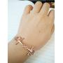 MANZHEN 3 Tone Snaffle Bit Adjust Bracelet for for Horse Lover Equestrian Jewelry