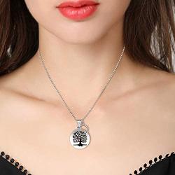 Uloveido Stainless Steel Tree of Life Pendant Mustard Seed Necklaces Bead Chain Christain Jewelry Gifts for Family Members Y765