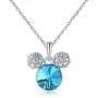 HERAYLI Mickey Mouse Pendant Necklace for Girls/Women,Made with Swarovski Crystal Lovely Women Necklace Jewelry Gift (Blue)