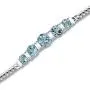Peora Swiss Blue Topaz Bracelet Sterling Silver 5.00 Carats 5 Stone Design Peora Swiss Blue Topaz Bracelet Sterling Silver 5.00 Carats 5 Stone Design