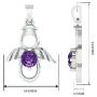 925 Sterling Silver Purple Amethyst Pendant Necklace for Women February Birthstone Jewelry 0.46 CTTW