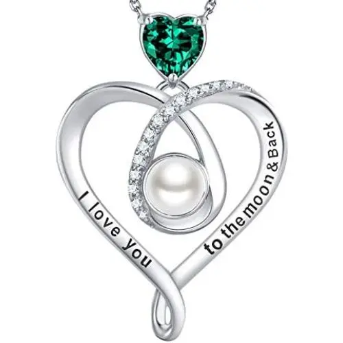 May Birthstone Emerald Jewelry I Love You Necklace 100 Languages to the Moon and Back Mothers Day Necklace for Birthday Gifts Sterling Silver Necklace May Birthstone Emerald Jewelry I Love You Necklace 100 Languages to the Moon and Back Mothers Day Necklace for Birthday Gifts Sterling Silver Necklace