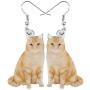 NEWEI Acrylic Drop Dangle Sitting Cat Earrings Fashion Novelty Jewelry For Girl Women Charms