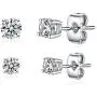 3 Pairs Small Lightning Bolt Dangle Earring Sets-White Gold Plated Round Cubic Zirconia Stud Earrings Hypoallergenic Jewelry for Women 3 Pairs Small Lightning Bolt Dangle Earring Sets-White Gold Plated Round Cubic Zirconia Stud Earrings Hypoallergenic Jewelry for Women