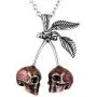 CONTROSE Jewelry Red Cherry Skull Necklace with Pendant (28'' necklace - 316L Stainless Steel) CONTROSE Jewelry Red Cherry Skull Necklace with Pendant (28'' necklace - 316L Stainless Steel)
