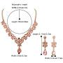 BriLove Wedding Bridal Jewelery Set for Women Crystal Bling Rhinestone Beaded Cluster Statement Necklace Dangle Earrings