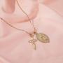 Virgin Mary Cross Pendant Necklace for Women Teen Girls 14K Gold Plated Catholic Christian Jesus Cross Chain Necklace Jewelry
