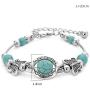 Natural Turquoise Bracelet Classic Luxury Women Summer Unique Design Bohemian Beaded Butterfly Bracelet Jewelry