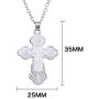TEAMER Cross Necklace Russian Orthodox Crucifix Eastern Church Necklace Men Religious Jewelry