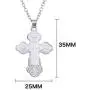 TEAMER Cross Necklace Russian Orthodox Crucifix Eastern Church Necklace Men Religious Jewelry
