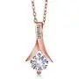 Gem Stone King 3.65 Ct Created Sapphire White Diamond 18K Rose Gold Plated Silver Jewelry Set with 18 Inch Chain Gem Stone King 3.65 Ct Created Sapphire White Diamond 18K Rose Gold Plated Silver Jewelry Set with 18 Inch Chain