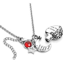 LovelyCharms Always in My Heart Love Urn Necklace for Ashes Stainless Steel Keepsake Memorial Cremation