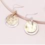 Vintage Double Layered Two Tone Dangle Drop Basic Small Earrings for Women