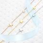 555Jewelry Stainless Steel Dainty Tri Star Necklace Pendant for Women & Girls