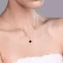 Gem Stone King 14K Yellow Gold Filled Black Onyx Pendant Necklace For Women (0.80 Ct Round 6MM With 18 Inch Chain)