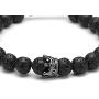 Top Plaza Couple Distance Bracelets Lava Stone Beads Essential Oil Diffuser Adjustable Bracelet with King Queen Crown Charm