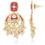 Aheli Fancy Bollywood Party Festive Wear Simulated Stone Studded Enamel Chandbali Drop Dangle Earrings Indian Wedding Fashion Jewelry for Women Girls