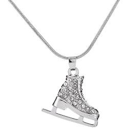 Lemegeton 3D Adorable Exquisite Crystal Figure Skate Charm Pendant Necklace for Girls Women Jewelry