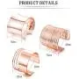 LOLIAS 3 Pcs Cuff Bangle Bracelet for Women Open Wide Wire Bracelets Adjustable Wrist Cuff Wrap Bracelet Gold Sliver Rose Gold Plated Fashion Jewelry