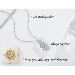 Mother Daughter Necklace for Valentines Day Love Heart Infinity S925 Sterling Silver Women Pendant Necklaces for Mom Daughter Girlfriend Wife Grandma Birthday Jewelry with Gift Box Gifts