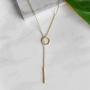 Gorgeous Y Necklace for Women | Gold Bar Necklace | Candace Cameron Designed Lariat Necklaces | Gold Necklaces for Women | Drop Necklaces for Women | 14k Gold Necklace | Front Adjustable Long Chain Necklace