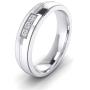 Unisex Comfort Fit Sterling Silver 5mm Court Shape Simulated Diamond Ring Wedding Band
