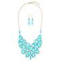RIAH FASHION Colorful Acrylic Bead Bubble Statement Hammock Bib Necklace - Tessellate Cluster Statement Collar Beaded Flower, Linked Teardrop Jewel Net