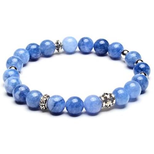 Natural Jade Gemstone Beaded Bracelet, Healing Crystal Quartz for Women and Men