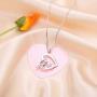 925 Sterling Silver Engrave Always in My Heart Angel Red Bird Cardinal Pendant Necklace and Ring Sympathy Gift for Women Girls