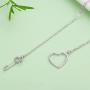 Presentski 925 Sterling Silver Y Lariat Necklace Chain Valentines Day Gift with Infinity Key Pendant,Love Heart Necklaces for Women Girls