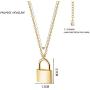 VACRONA Dainty Gold Lock Initial Necklace 18K Gold Plated Initial Padlock Layered Lock Necklace Personalized Monogram Old English Engraved Alphabet Symbol Custom Letter Necklace