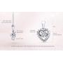 Dancing Diamond Petite Heart Pendant Necklace in 925 Sterling Silver by Parade of Jewels (1/7 ct.tw.), 18''