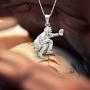Honolulu Jewelry Company Sterling Silver Baseball Back Catcher Necklace Pendant with 18'' Box Chain
