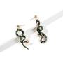 Womens Snake Earrings Dangle Drop Punk Exaggerated Animal Long Black Cool Snake Asymmetrical Earrings Stud Ear for Women Girls Jewelry