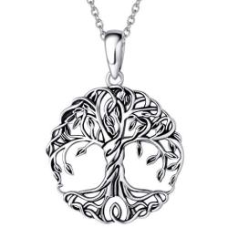 Agvana Sterling Silver Tree of Life Celtic Knot Dainty Pendant Necklace Mothers Day Gifts for Mom Family Tree Necklace Anniversary Birthday Gifts for Women Girls Wife Grandma Lover Her with Velvet Bag