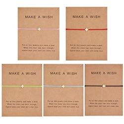 AOASK 5 PCS Friendship Bracelet Gift Card - Braided Wish Rope Bracelet Jewelry Charm Bracelet for Couple