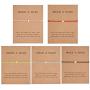 AOASK 5 PCS Friendship Bracelet Gift Card - Braided Wish Rope Bracelet Jewelry Charm Bracelet for Couple