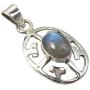 SilverStarJewel 925 Solid Silver Real Oval Labradorite Necklace Pendant 3 cm New Stone