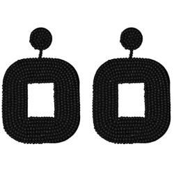 D EXCEED Womens 4 Pairs Large Dangle Drop Earrings Retro Geo Shaped Costume Hoop Dangle Earrings for Women Girls