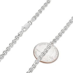 1mm-5mm Solid .925 Sterling Silver Round Rolo Chain Necklace or Bracelet