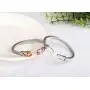 UNY Stainless Steel Cuff Bangles Crystal Mosaic Bracelet Bangle for Women Fashion Jewelry BR75854