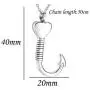 Heart-Shape Fish Hook Cremation Jewelry Ashes Urn Necklace Memorial Pendant Stainless Steel Waterproof Urn Pendant