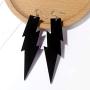 Big Black Acrylic Lightning Drop Dangle Earring for Women 80s Party Hip Hop Punk Hip Hop Gothic Fashion Lightning Pendant Charm Earrings Jewelry
